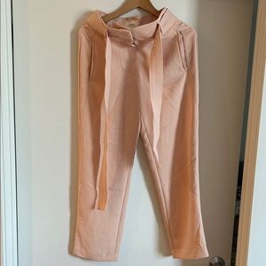 Aritzia Pink Wide-Leg Tie-Waist Pants